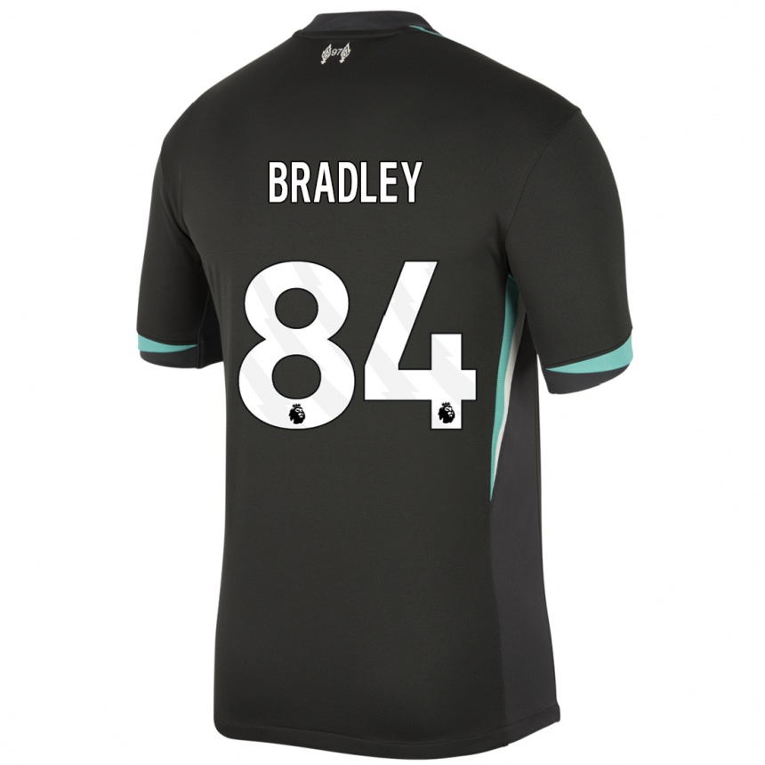 Niño Fútbol Camiseta Conor Bradley #84 Negro Antracita Blanco 2ª Equipación 2024/25 Argentina