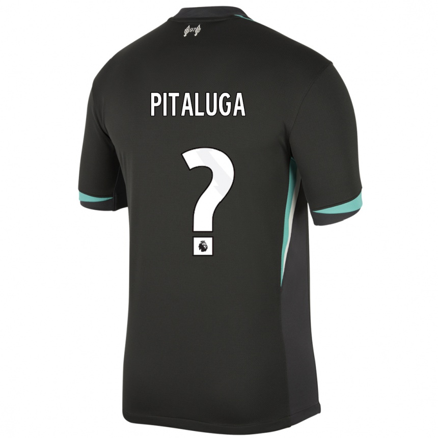 Niño Fútbol Camiseta Marcelo Pitaluga #0 Negro Antracita Blanco 2ª Equipación 2024/25 Argentina