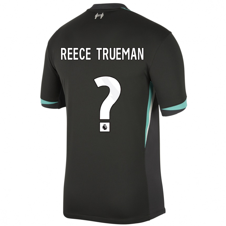 Niño Fútbol Camiseta Reece Trueman #0 Negro Antracita Blanco 2ª Equipación 2024/25 Argentina