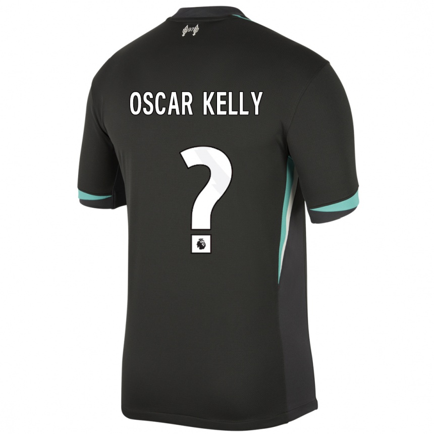 Niño Fútbol Camiseta Oscar Kelly #0 Negro Antracita Blanco 2ª Equipación 2024/25 Argentina