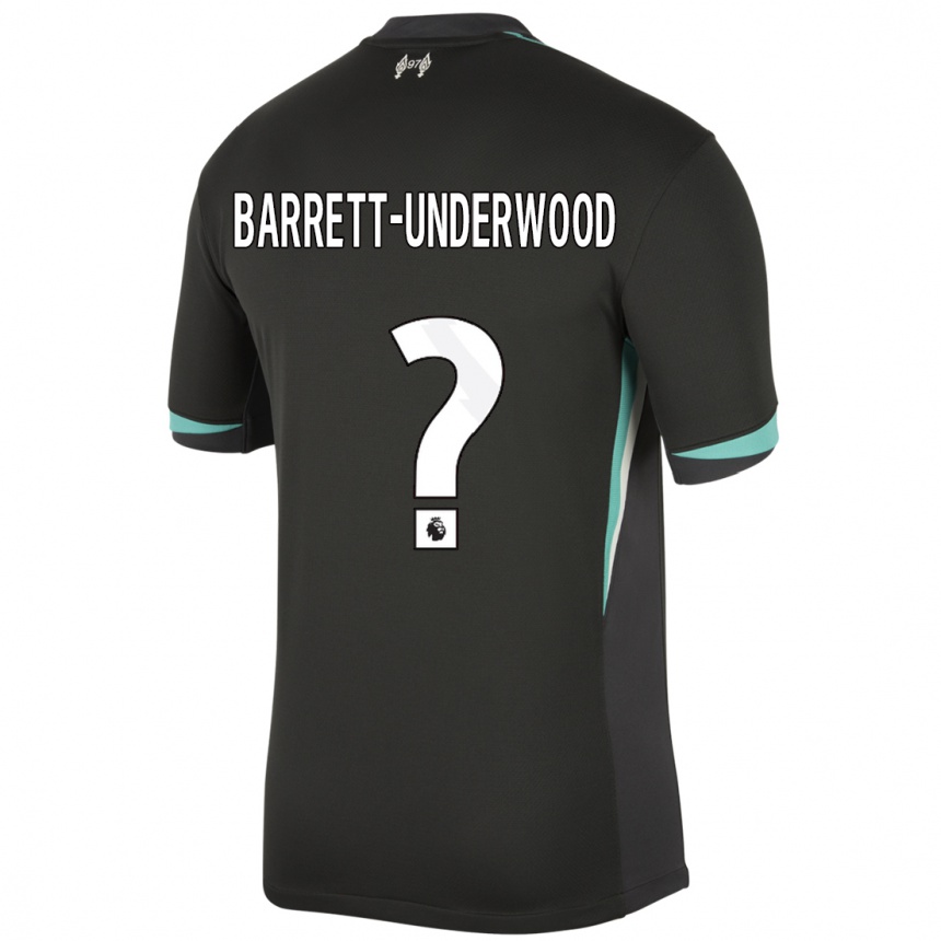 Niño Fútbol Camiseta Keehan Barrett-Underwood #0 Negro Antracita Blanco 2ª Equipación 2024/25 Argentina