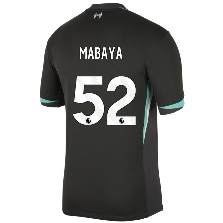 Niño Fútbol Camiseta Isaac Mabaya #52 Negro Antracita Blanco 2ª Equipación 2024/25 Argentina