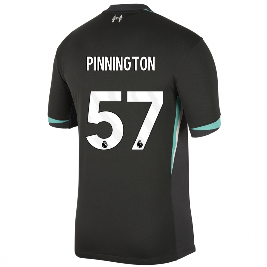 Niño Fútbol Camiseta Carter Pinnington #57 Negro Antracita Blanco 2ª Equipación 2024/25 Argentina