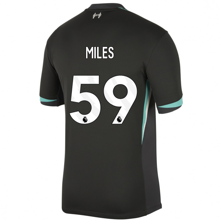 Niño Fútbol Camiseta Terence Miles #59 Negro Antracita Blanco 2ª Equipación 2024/25 Argentina