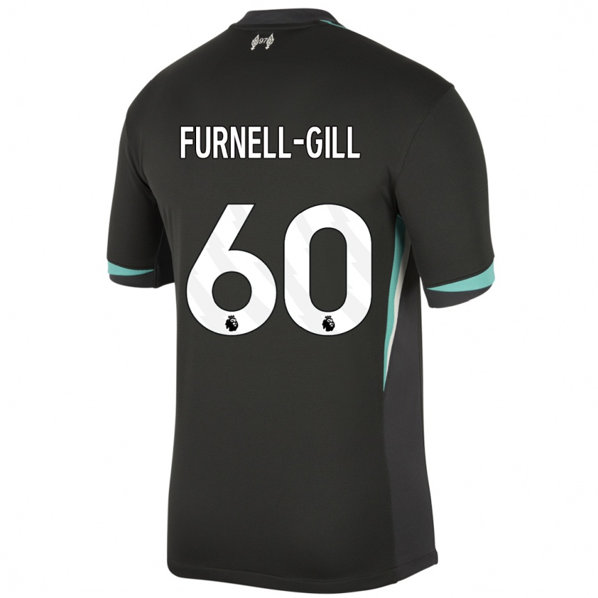 Niño Fútbol Camiseta Luca Furnell-Gill #60 Negro Antracita Blanco 2ª Equipación 2024/25 Argentina