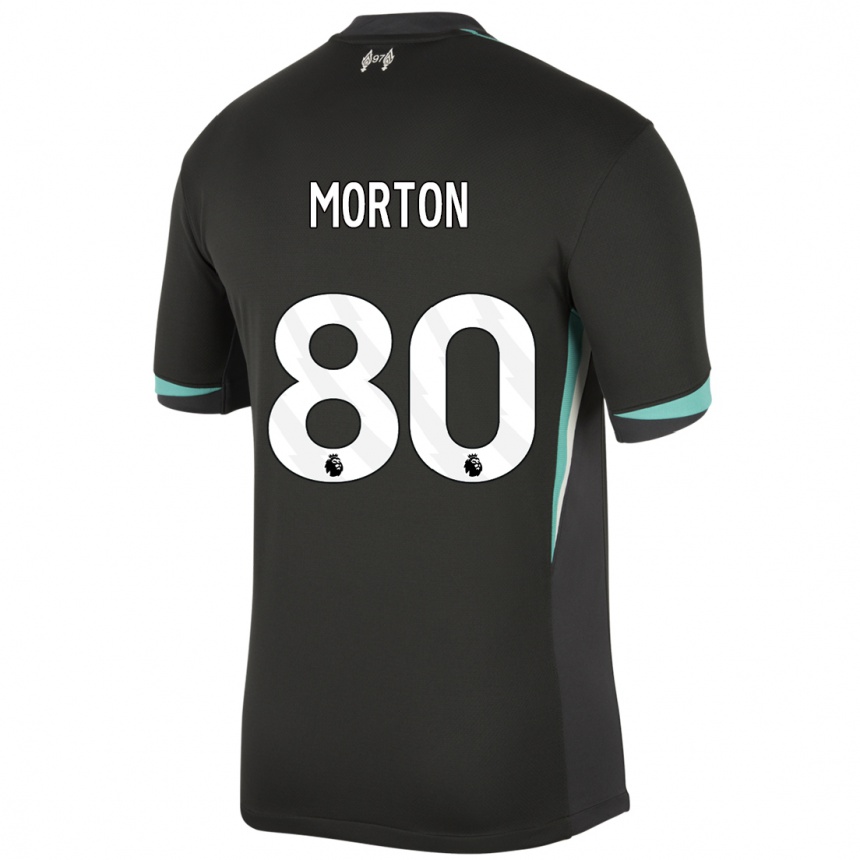 Niño Fútbol Camiseta Tyler Morton #80 Negro Antracita Blanco 2ª Equipación 2024/25 Argentina