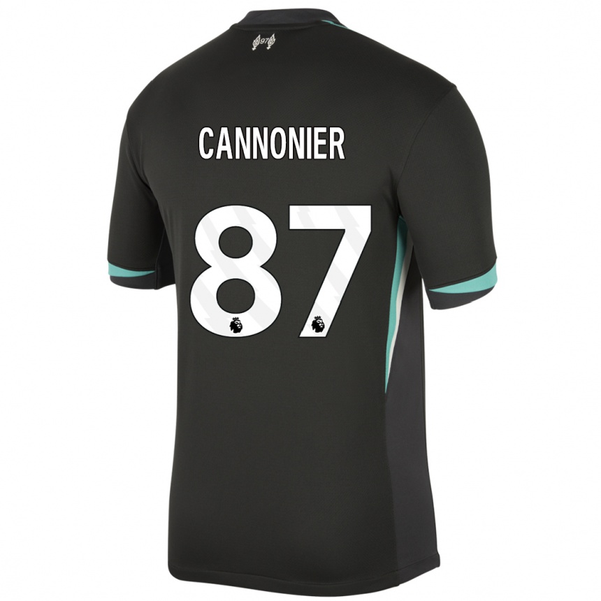 Niño Fútbol Camiseta Oakley Cannonier #87 Negro Antracita Blanco 2ª Equipación 2024/25 Argentina