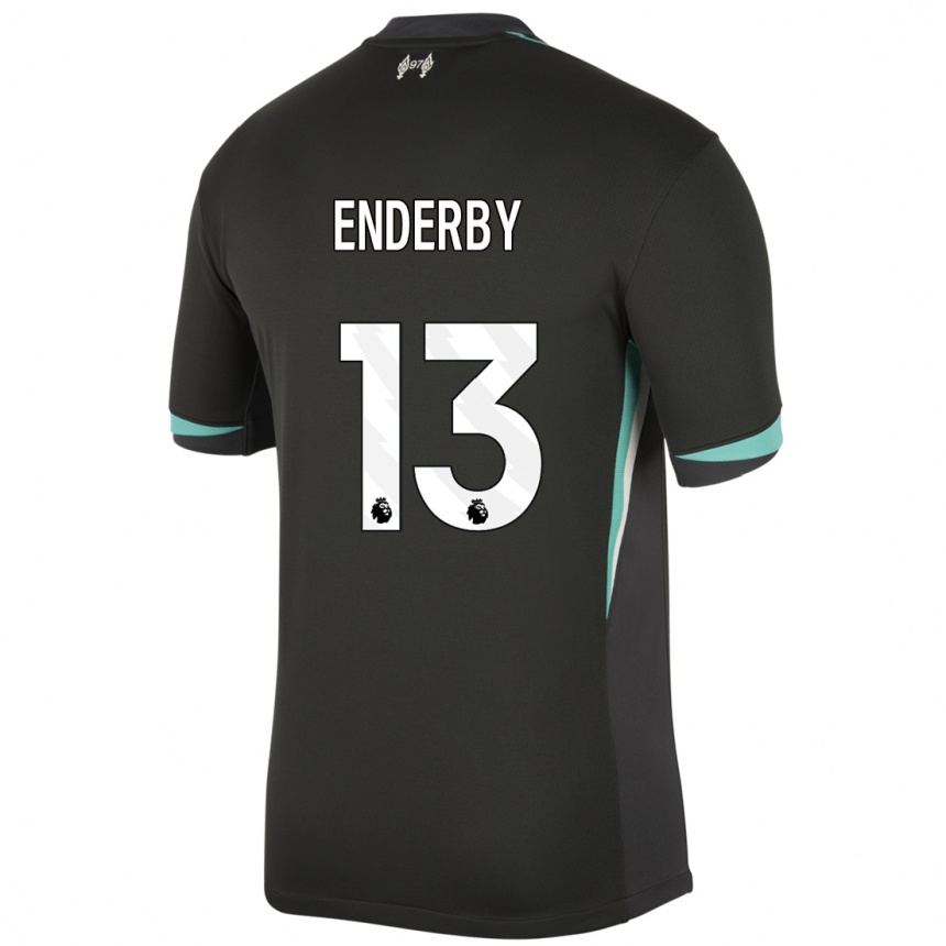 Niño Fútbol Camiseta Mia Enderby #13 Negro Antracita Blanco 2ª Equipación 2024/25 Argentina