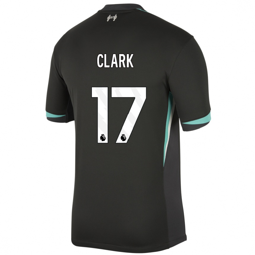 Niño Fútbol Camiseta Jenna Clark #17 Negro Antracita Blanco 2ª Equipación 2024/25 Argentina