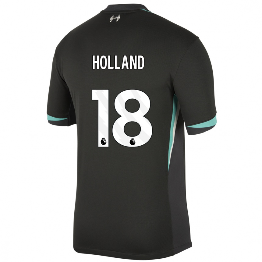 Niño Fútbol Camiseta Ceri Holland #18 Negro Antracita Blanco 2ª Equipación 2024/25 Argentina