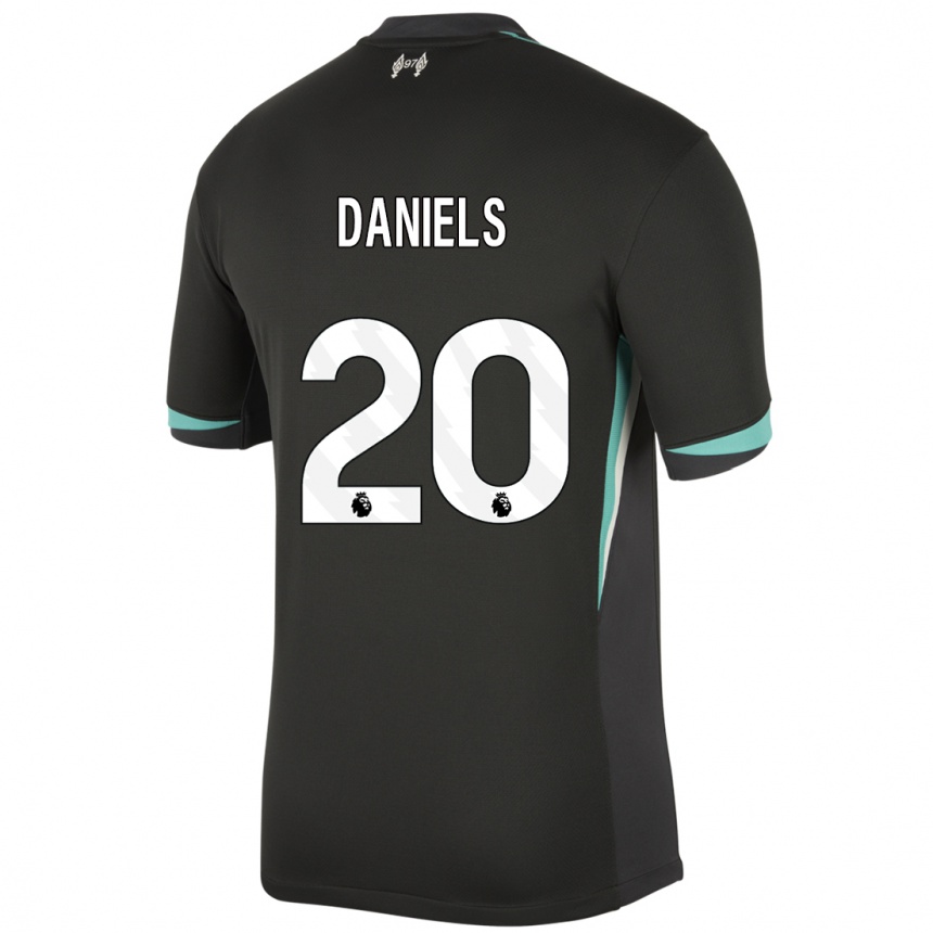 Niño Fútbol Camiseta Yana Daniels #20 Negro Antracita Blanco 2ª Equipación 2024/25 Argentina