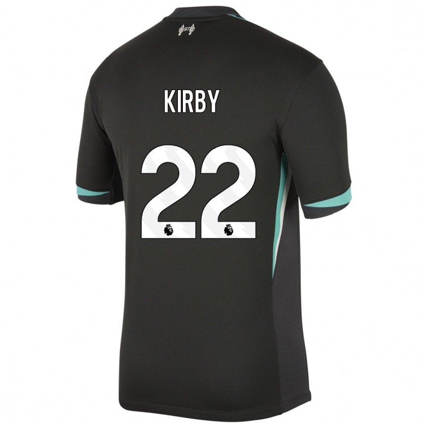 Niño Fútbol Camiseta Faye Kirby #22 Negro Antracita Blanco 2ª Equipación 2024/25 Argentina