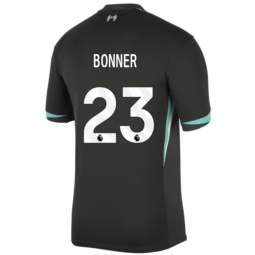 Niño Fútbol Camiseta Gemma Bonner #23 Negro Antracita Blanco 2ª Equipación 2024/25 Argentina