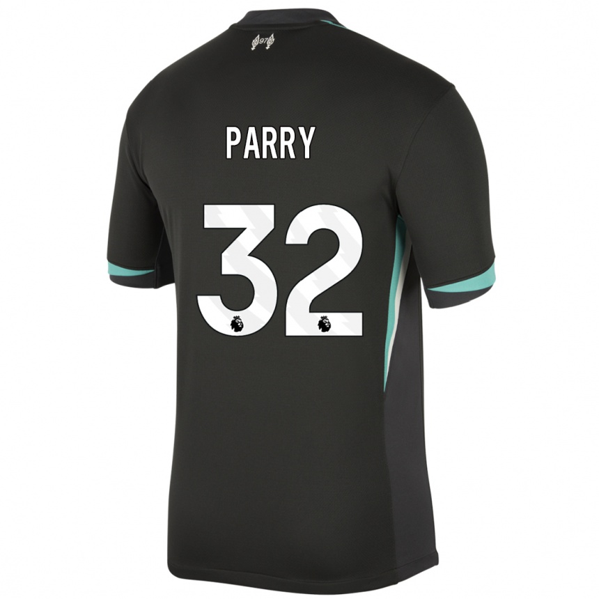 Niño Fútbol Camiseta Lucy Parry #32 Negro Antracita Blanco 2ª Equipación 2024/25 Argentina