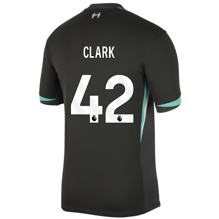 Niño Fútbol Camiseta Bobby Clark #42 Negro Antracita Blanco 2ª Equipación 2024/25 Argentina