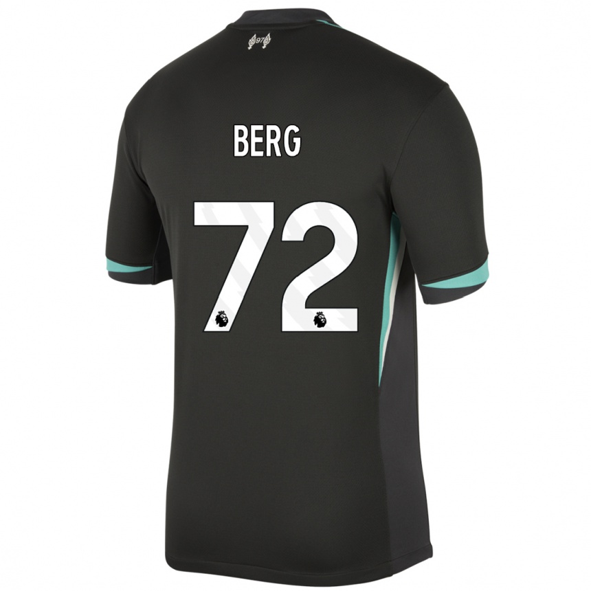 Niño Fútbol Camiseta Sepp Van Den Berg #72 Negro Antracita Blanco 2ª Equipación 2024/25 Argentina