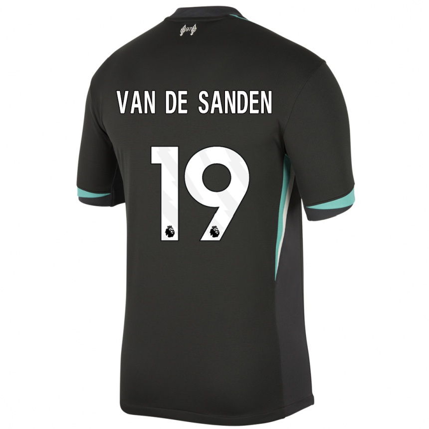 Niño Fútbol Camiseta Shanice Van De Sanden #19 Negro Antracita Blanco 2ª Equipación 2024/25 Argentina