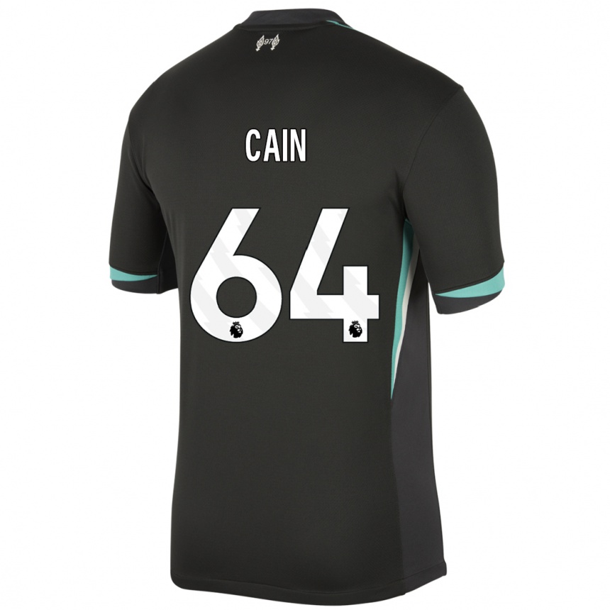 Niño Fútbol Camiseta Jake Cain #64 Negro Antracita Blanco 2ª Equipación 2024/25 Argentina