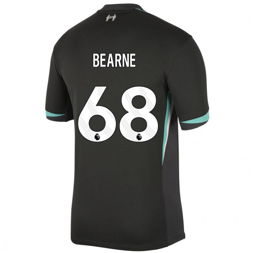 Niño Fútbol Camiseta Jack Bearne #68 Negro Antracita Blanco 2ª Equipación 2024/25 Argentina