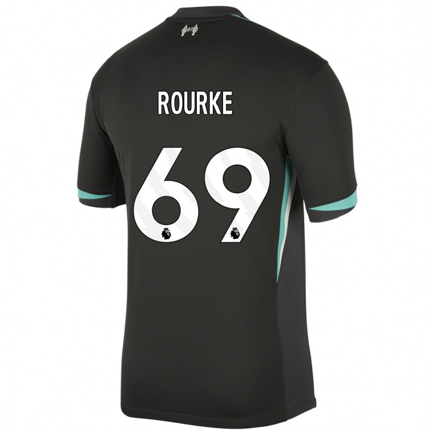 Niño Fútbol Camiseta Fidel O'rourke #69 Negro Antracita Blanco 2ª Equipación 2024/25 Argentina