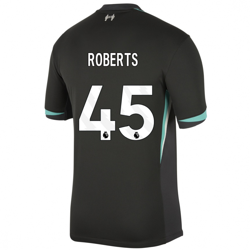 Niño Fútbol Camiseta Iwan Roberts #45 Negro Antracita Blanco 2ª Equipación 2024/25 Argentina