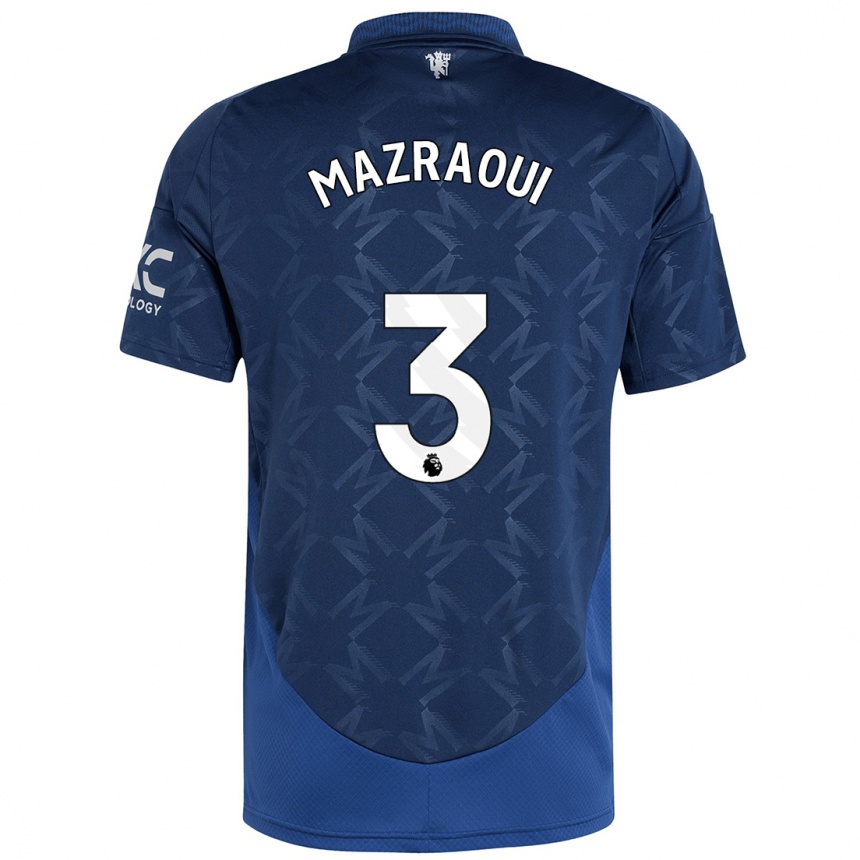 Niño Fútbol Camiseta Noussair Mazraoui #3 Índigo 2ª Equipación 2024/25 Argentina