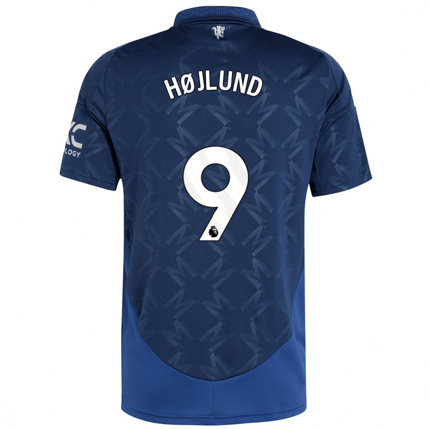 Niño Fútbol Camiseta Rasmus Højlund #9 Índigo 2ª Equipación 2024/25 Argentina