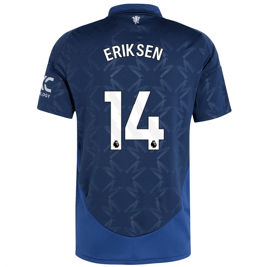 Niño Fútbol Camiseta Christian Eriksen #14 Índigo 2ª Equipación 2024/25 Argentina