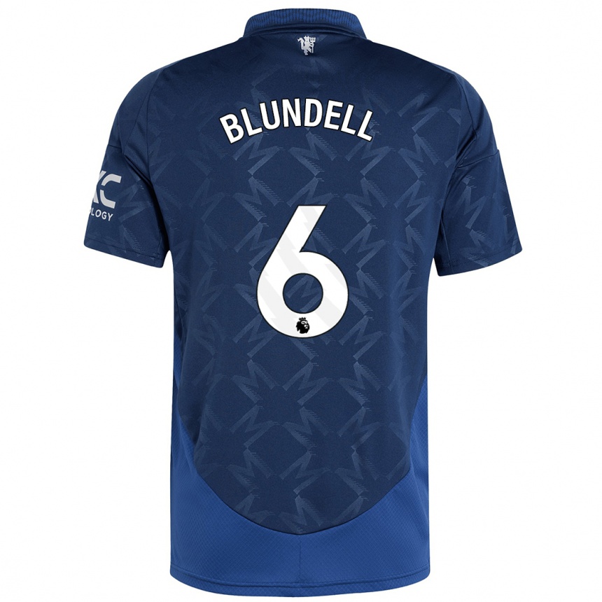 Niño Fútbol Camiseta Hannah Blundell #6 Índigo 2ª Equipación 2024/25 Argentina