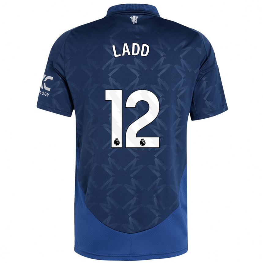 Niño Fútbol Camiseta Hayley Ladd #12 Índigo 2ª Equipación 2024/25 Argentina