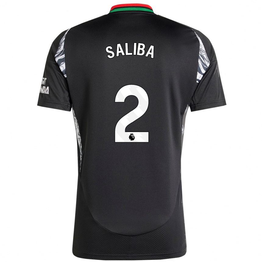 Niño Fútbol Camiseta William Saliba #2 Negro 2ª Equipación 2024/25 Argentina