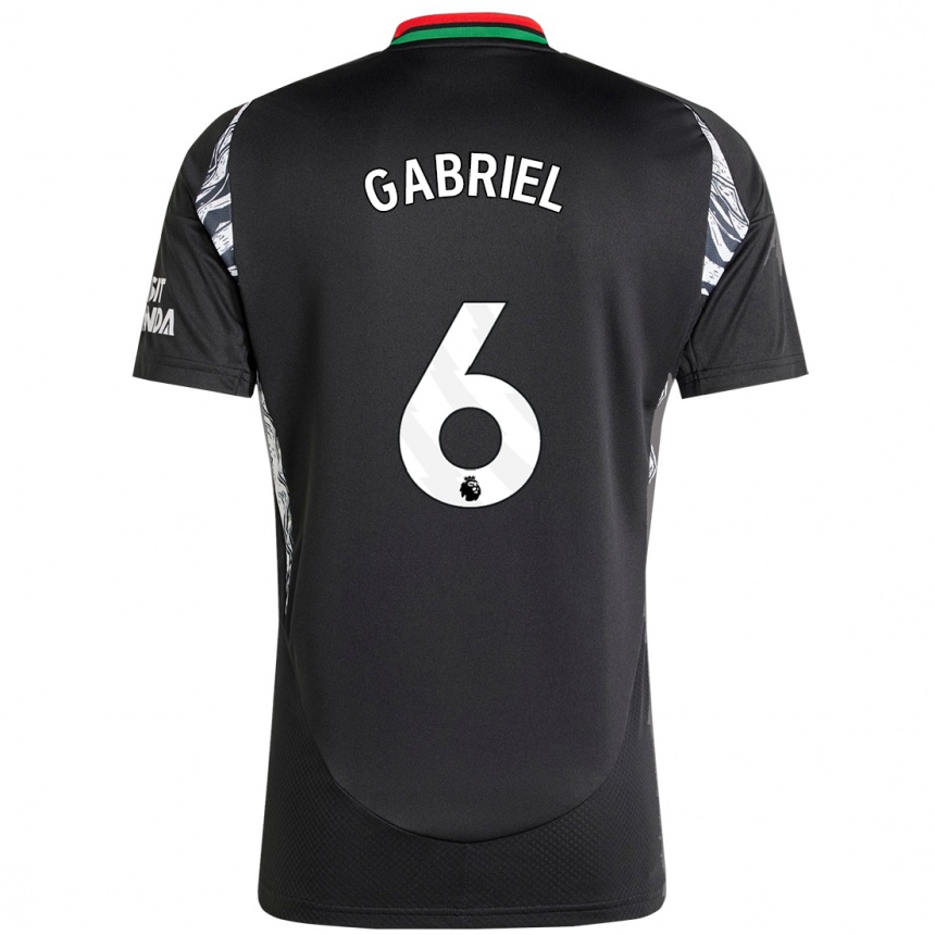 Niño Fútbol Camiseta Gabriel Magalhaes #6 Negro 2ª Equipación 2024/25 Argentina