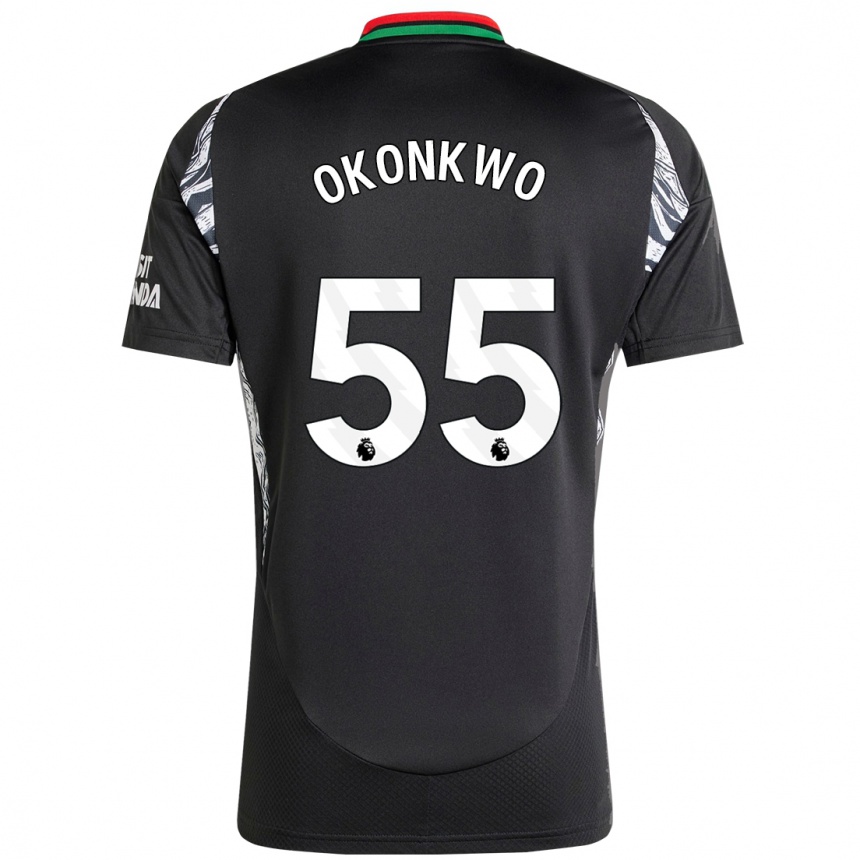 Niño Fútbol Camiseta Brian Okonkwo #55 Negro 2ª Equipación 2024/25 Argentina