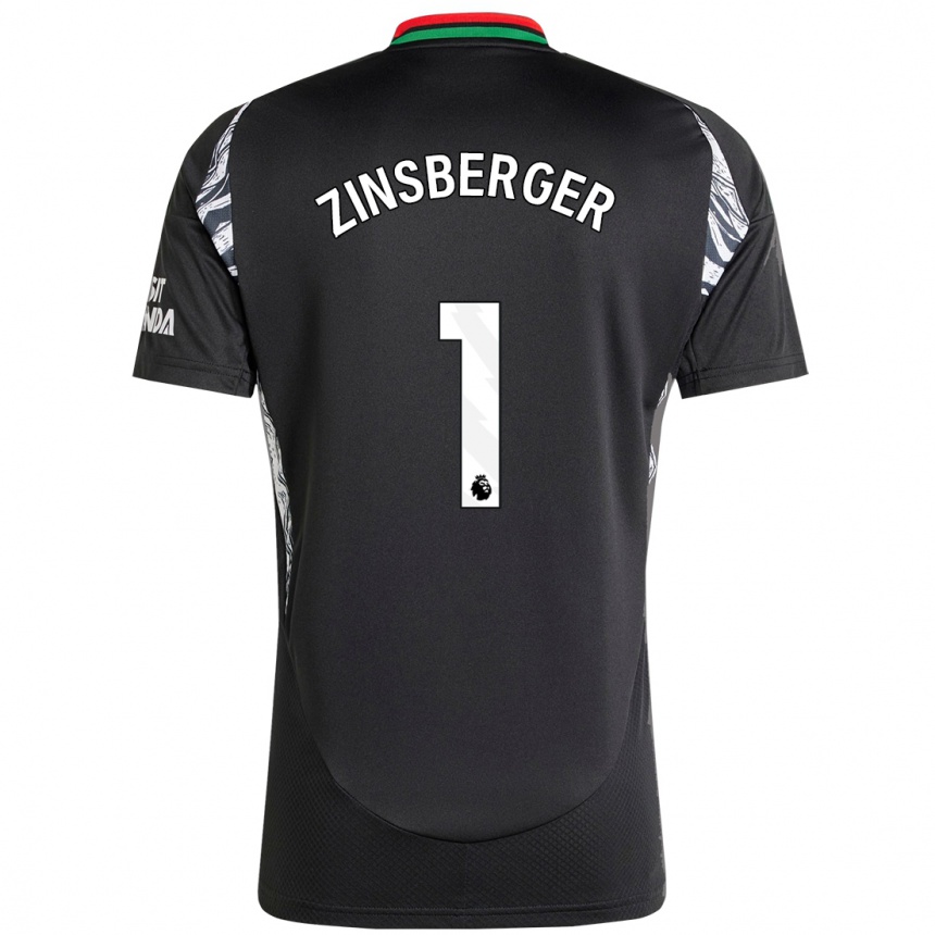 Niño Fútbol Camiseta Manuela Zinsberger #1 Negro 2ª Equipación 2024/25 Argentina