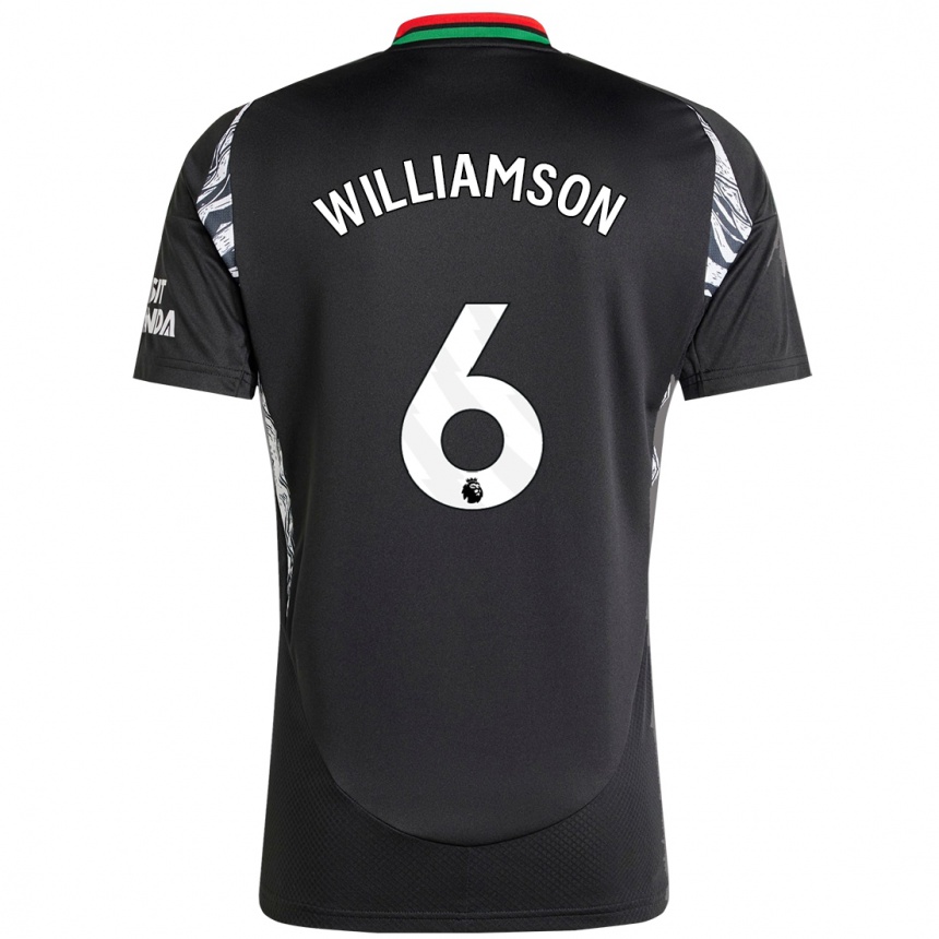 Niño Fútbol Camiseta Leah Williamson #6 Negro 2ª Equipación 2024/25 Argentina