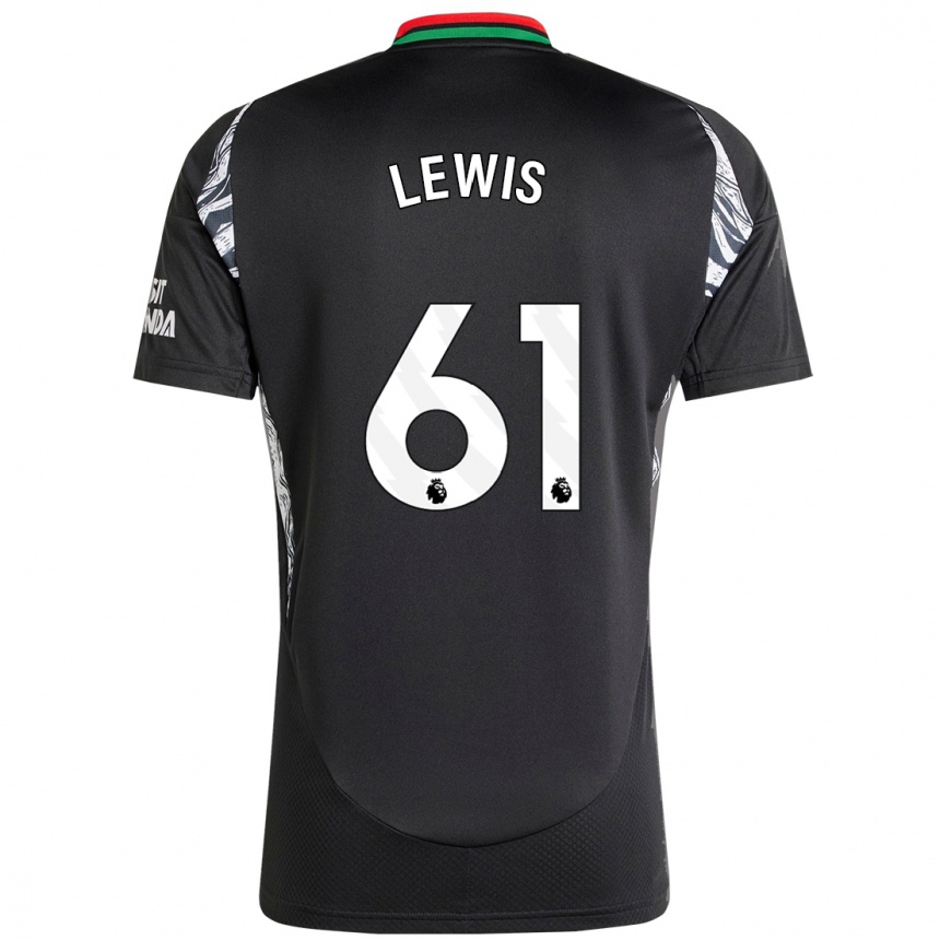 Niño Fútbol Camiseta George Lewis #61 Negro 2ª Equipación 2024/25 Argentina