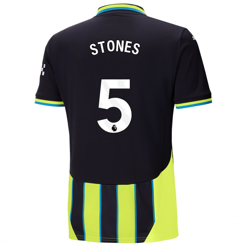 Niño Fútbol Camiseta John Stones #5 Azul Amarillo 2ª Equipación 2024/25 Argentina