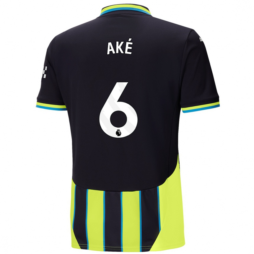 Niño Fútbol Camiseta Nathan Ake #6 Azul Amarillo 2ª Equipación 2024/25 Argentina