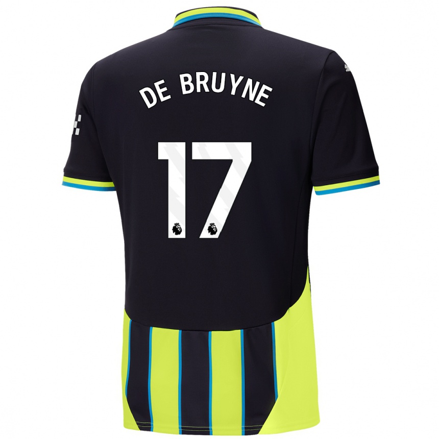 Niño Fútbol Camiseta Kevin De Bruyne #17 Azul Amarillo 2ª Equipación 2024/25 Argentina