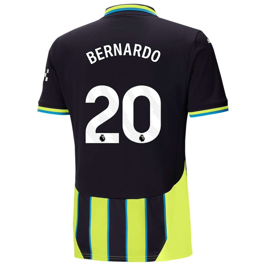 Niño Fútbol Camiseta Bernardo Silva #20 Azul Amarillo 2ª Equipación 2024/25 Argentina