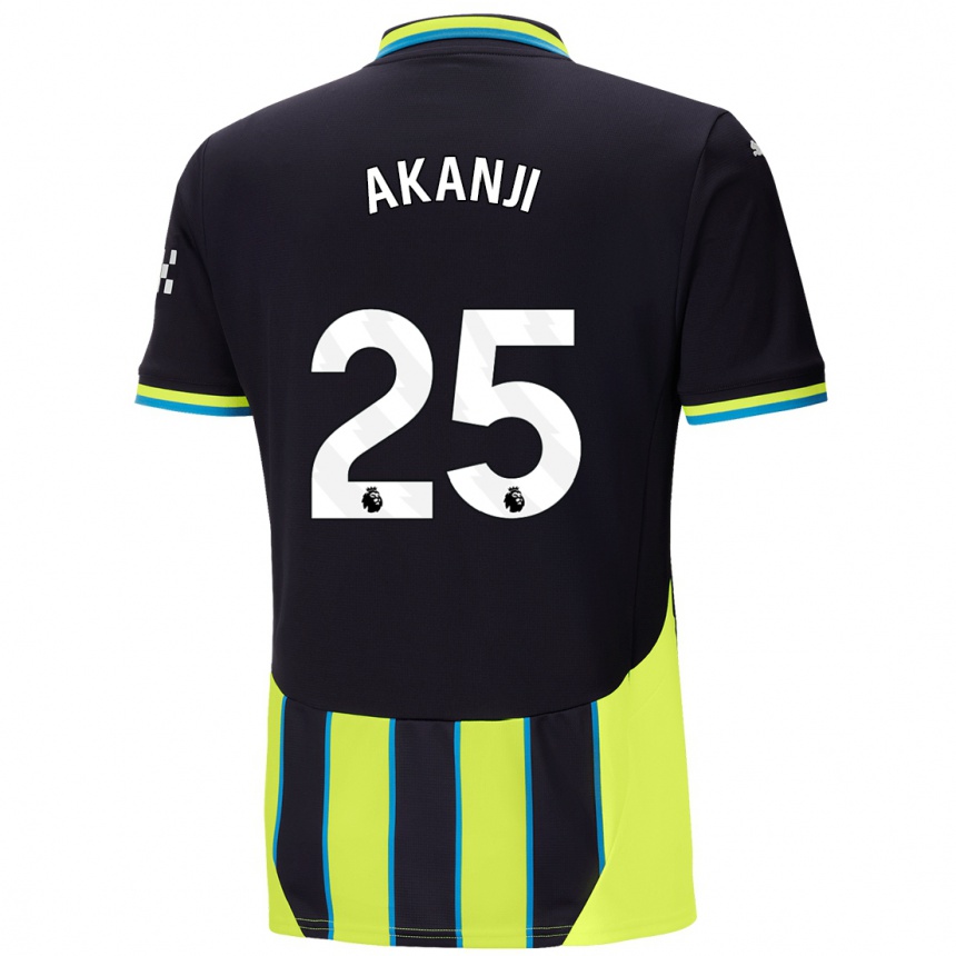 Niño Fútbol Camiseta Manuel Akanji #25 Azul Amarillo 2ª Equipación 2024/25 Argentina