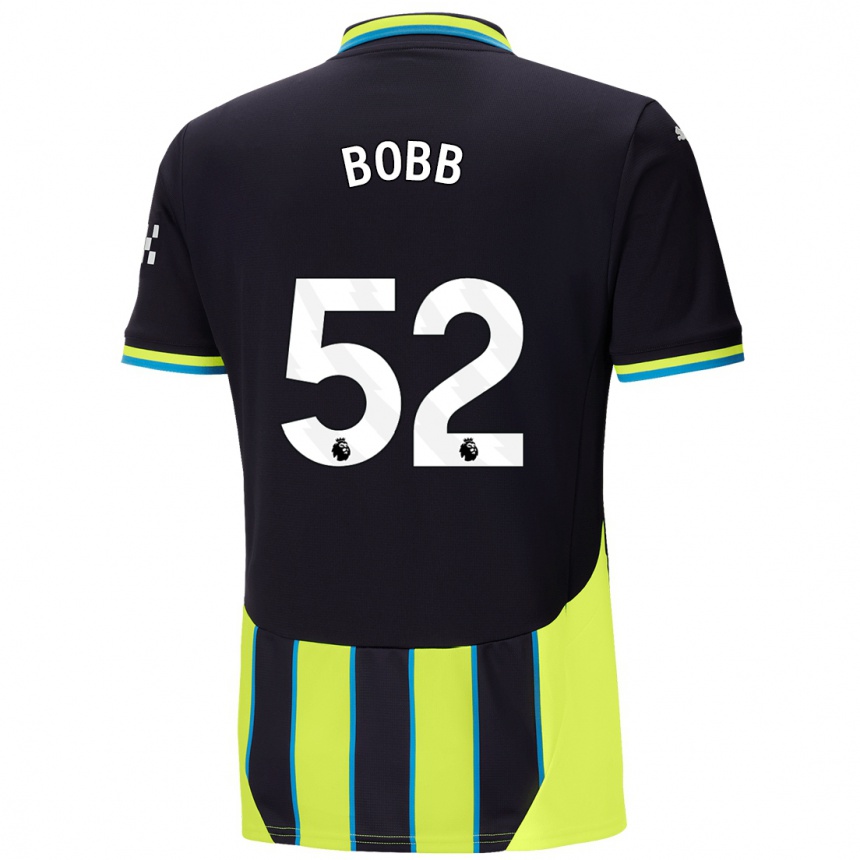 Niño Fútbol Camiseta Oscar Bobb #52 Azul Amarillo 2ª Equipación 2024/25 Argentina