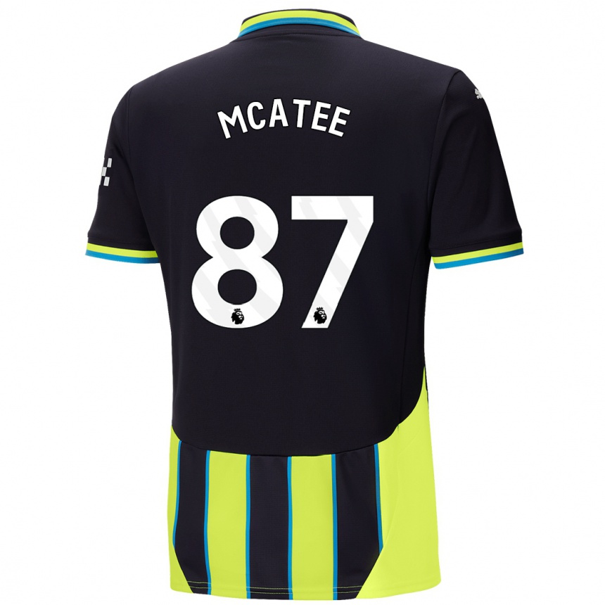 Niño Fútbol Camiseta James Mcatee #87 Azul Amarillo 2ª Equipación 2024/25 Argentina