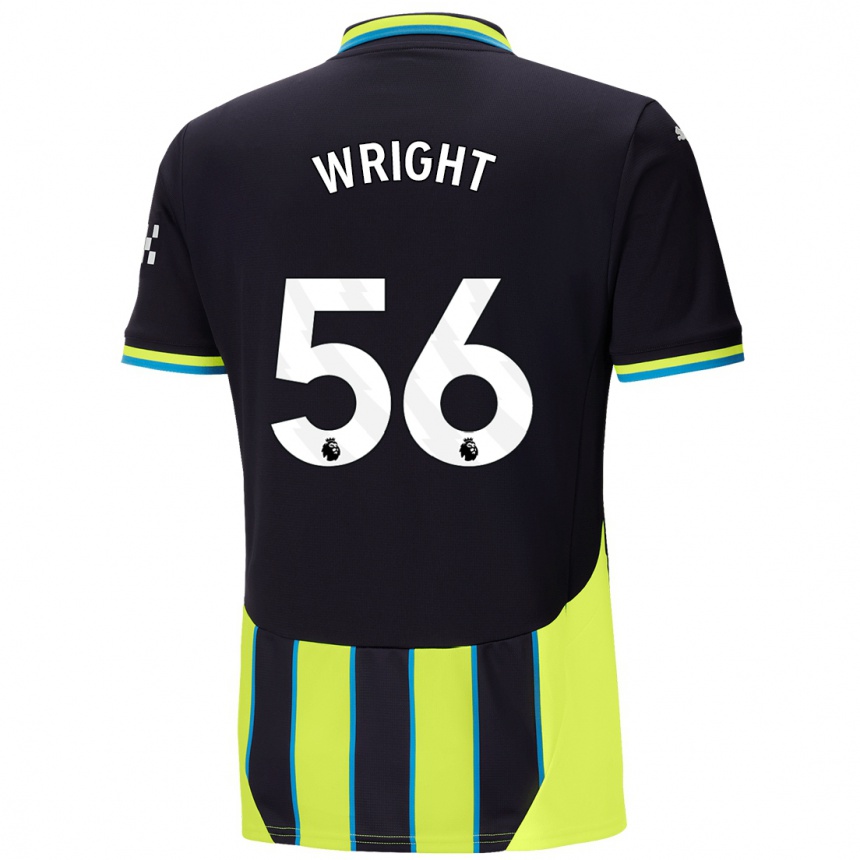 Niño Fútbol Camiseta Jacob Wright #56 Azul Amarillo 2ª Equipación 2024/25 Argentina