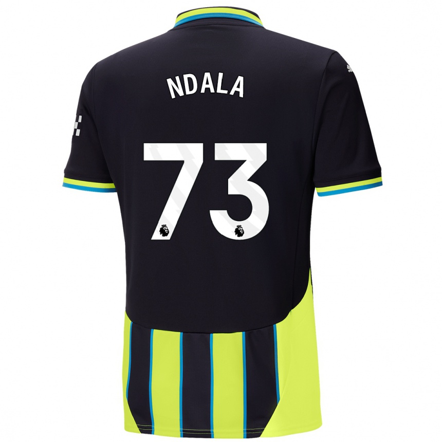 Niño Fútbol Camiseta Joel Ndala #73 Azul Amarillo 2ª Equipación 2024/25 Argentina