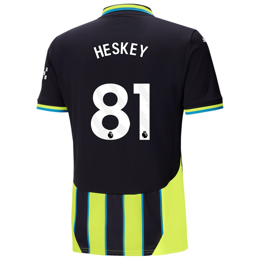 Niño Fútbol Camiseta Jaden Heskey #81 Azul Amarillo 2ª Equipación 2024/25 Argentina