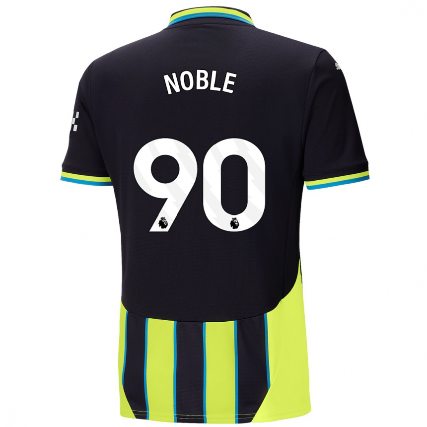 Niño Fútbol Camiseta Kian Noble #90 Azul Amarillo 2ª Equipación 2024/25 Argentina