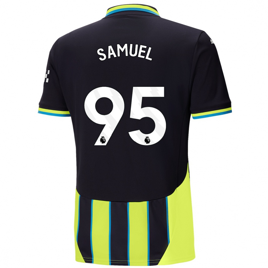 Niño Fútbol Camiseta Lakyle Samuel #95 Azul Amarillo 2ª Equipación 2024/25 Argentina