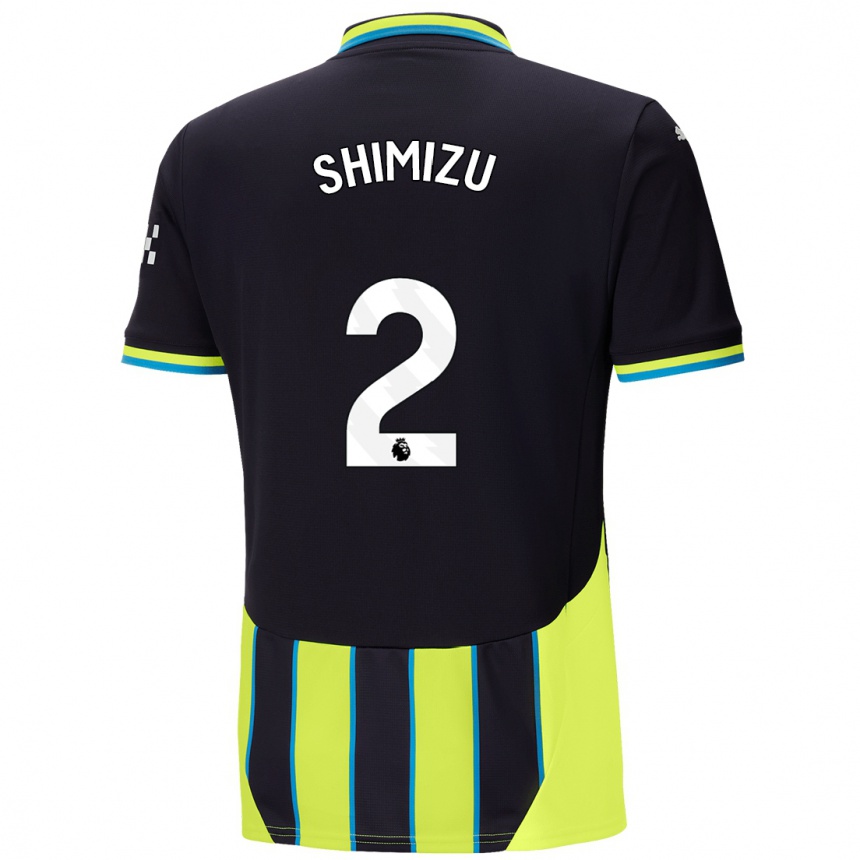 Niño Fútbol Camiseta Risa Shimizu #2 Azul Amarillo 2ª Equipación 2024/25 Argentina