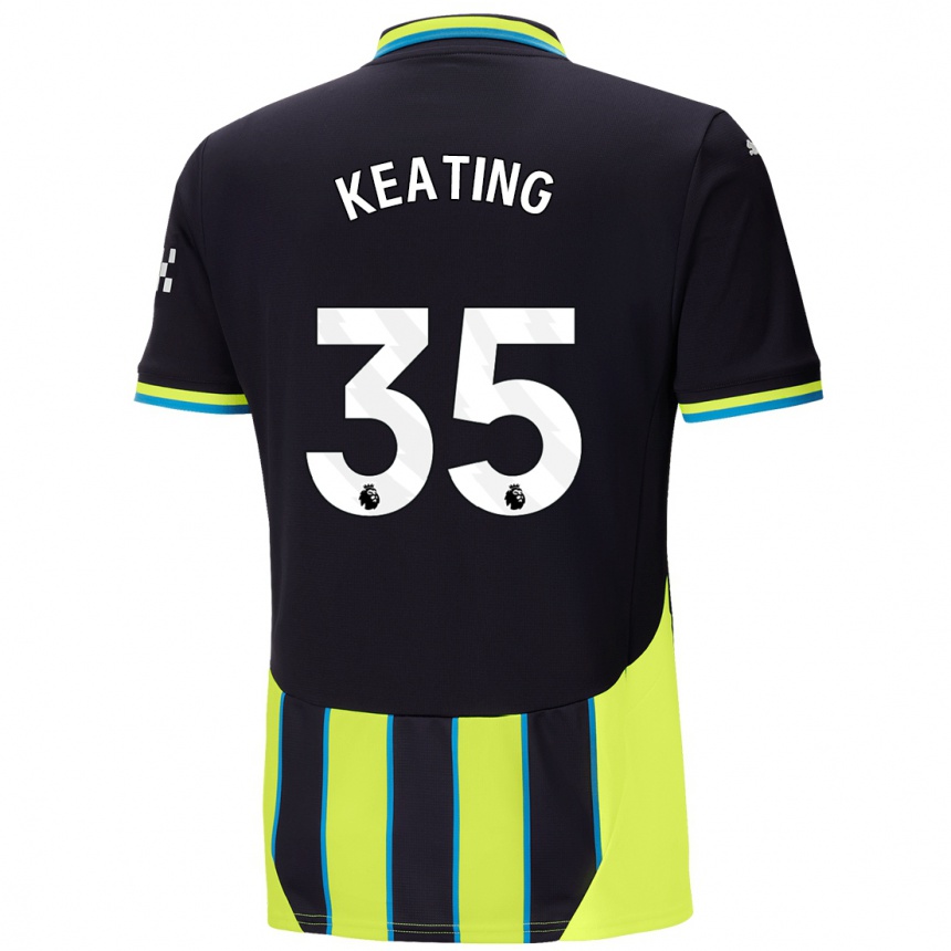 Niño Fútbol Camiseta Khiara Keating #35 Azul Amarillo 2ª Equipación 2024/25 Argentina